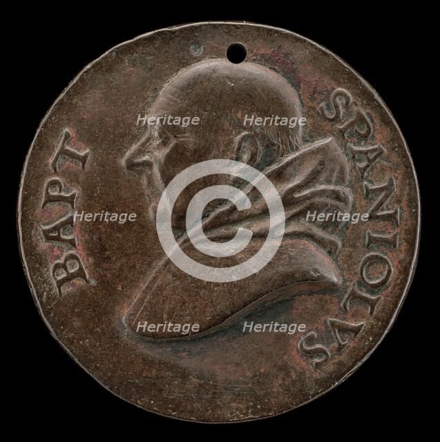 Battista Spagnoli of Mantua, 1447-1516, Carmelite Poet [obverse], c. 1513. Creator: Mea.