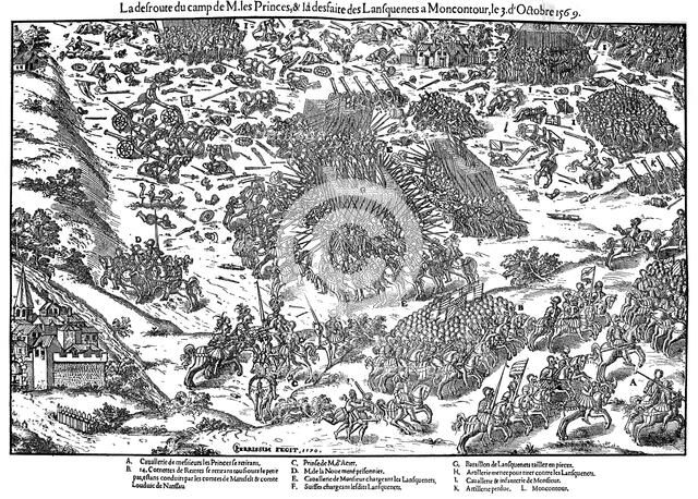 Battle of Montcontour, French Religious Wars, 3 October 1569 (1570). Artist: Jacques Tortorel