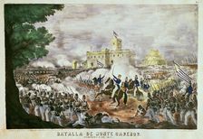 Battle of Monte Caseros 1852, lithograph