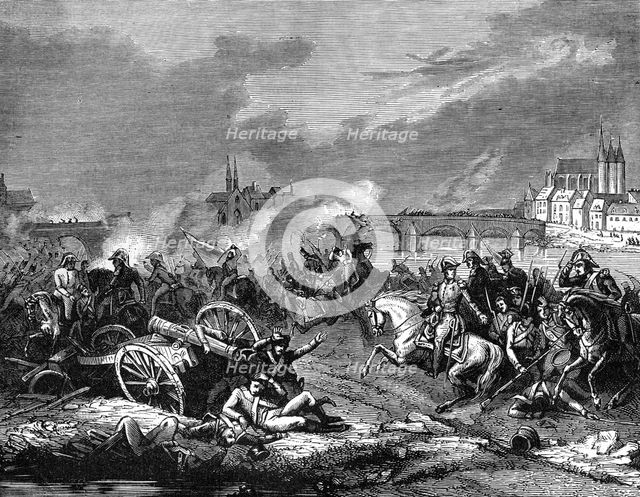 Battle of Montereau, France, 18th  February 1814 (1882-1884).Artist: A Gerard