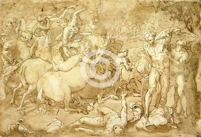Battle of Nude Men, c1545-1550. Creator: Marco Pino.