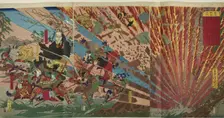 Battle of Nanba (Nanba senki no uchi), Japan, after 1871. Creator: Kawanabe Kyosai