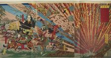Battle of Nanba (Nanba senki no uchi), Japan, after 1871. Creator: Kawanabe Kyosai
