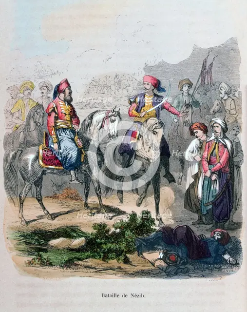 'Battle of Nezib', 1839 (1847). Artist: Jean Adolphe Beauce