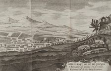Battle of Otumba, (7th July 7, 1520): Cortés forces descending into the valley where the... 1771. Creator: Unknown