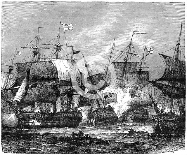 Battle of Abukir Bay, 1 August 1798, (1898). Artist: Unknown