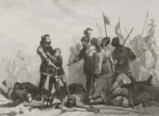 Battle of Aljubarrota, (14 August 1385), Hundred Years War, 1853. Creator: Antonio Roca Sallent