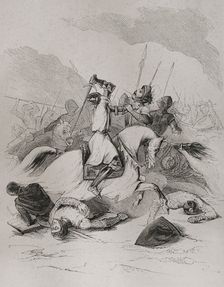 Battle of Araviana, (22 September 1359), War of the Two Peters..., Spain, 1853. Creator: Antonio Roca Sallent