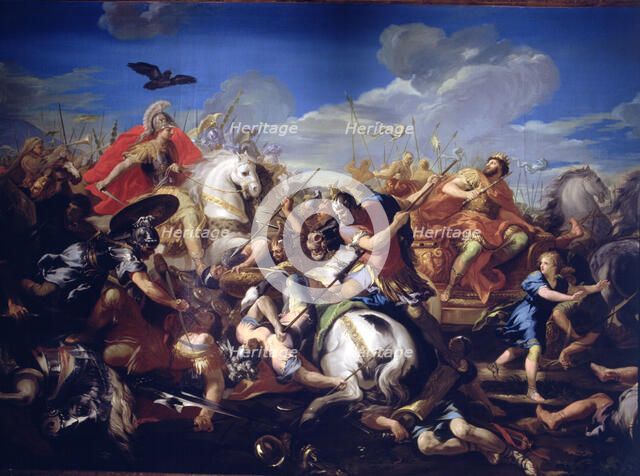 Battle of Arbela between Alexander the Great, king of Macedonia (356-323 B.C. and Darius king of …