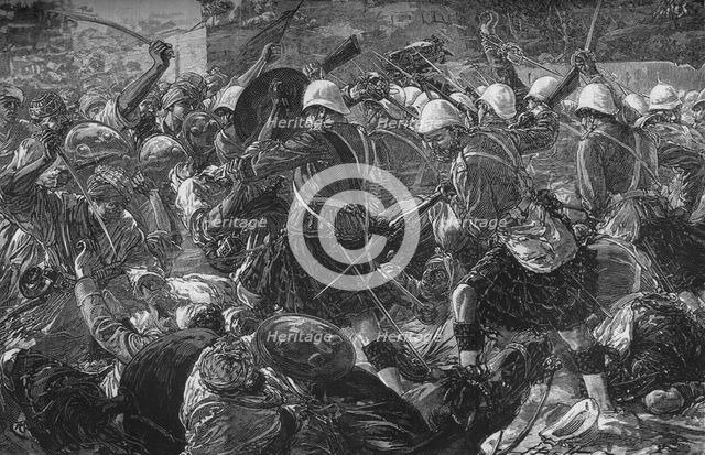 'Battle of Baba Wali: The Highlanders Clearing a Village', c1880. Artist: Unknown.