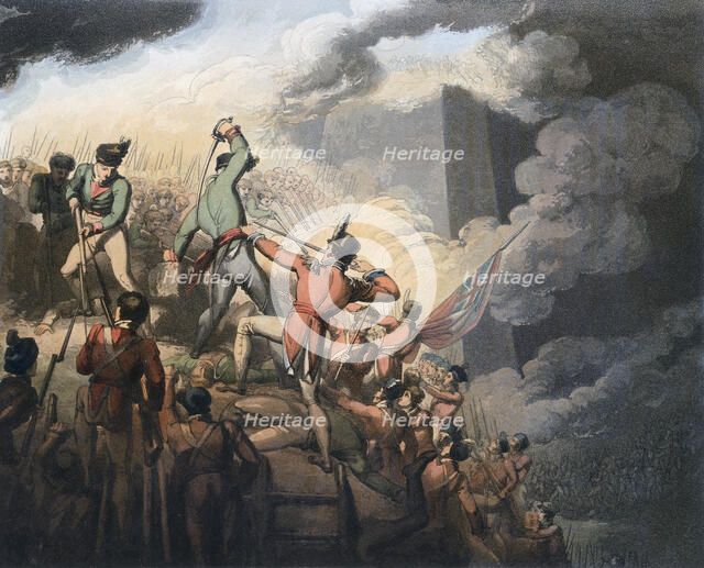 Battle of Badajoz, Spain, 6th April 1812 (1819). Artist: T Fielding