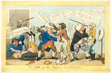 Battle of Barbers and Surgeons, published August 14, 1797. Creator: Isaac Cruikshank