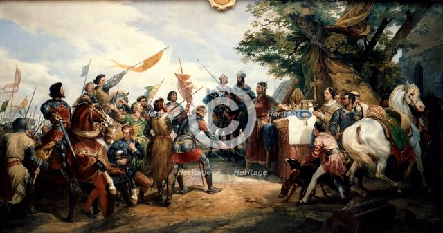 'Battle of Bouvines', 27 July 1214 (1827). Creator: Émile Jean-Horace Vernet.