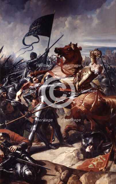 'Battle of Castillon', 1453 (19th century). Artist: Charles Philippe Auguste Lariviere