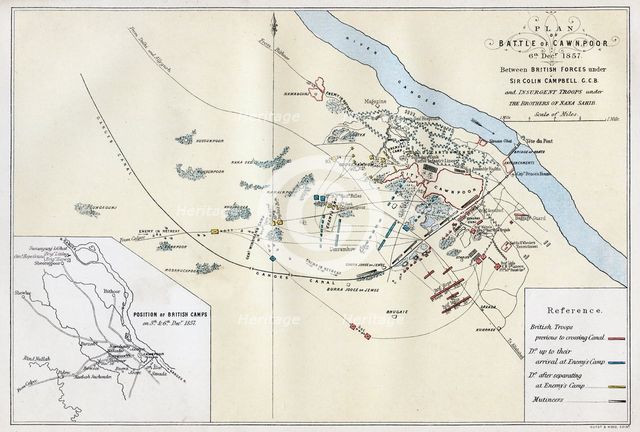 Battle of Cawnpore, India, 6th December 1857, a battle of Indian rebellion of 1857, 1893.Artist: Guyoy & Wood