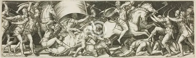 Battle of Cavaliers and Infantrymen, 1550/1572. Creator: Etienne Delaune.