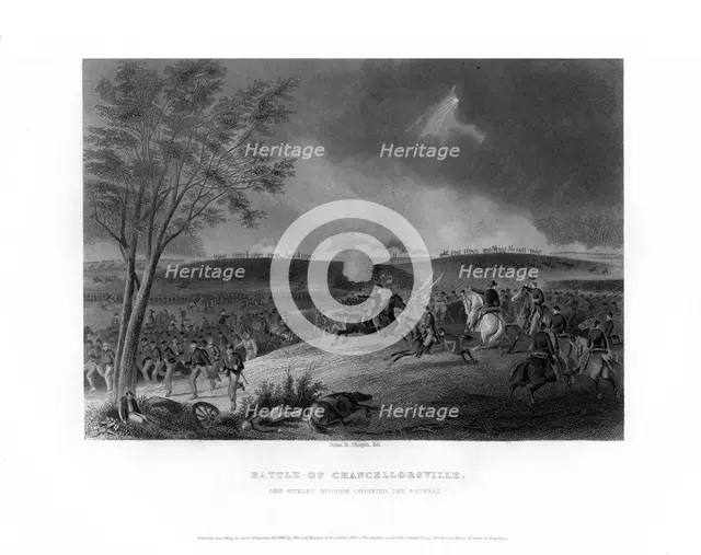 Battle of Chancellorsville, fought from April 30th to May 6th, 1863 (1862-1867).Artist: John R Chapin