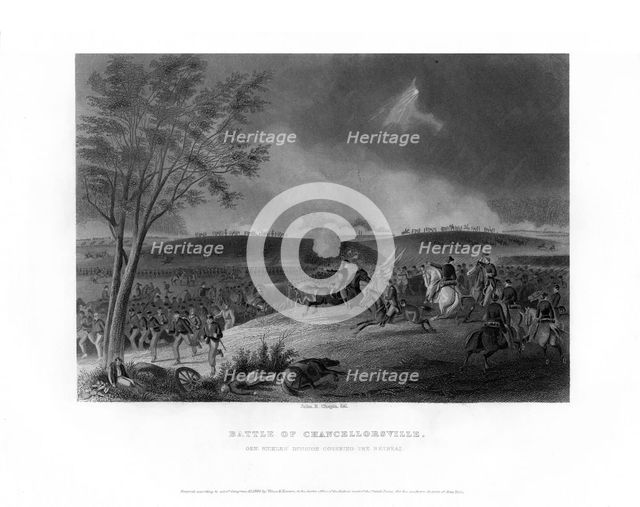 Battle of Chancellorsville, fought from April 30th to May 6th, 1863 (1862-1867).Artist: John R Chapin