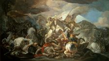 Battle of Clavijo (834), legendary battle where the apostle James made an appearance riding a whi…