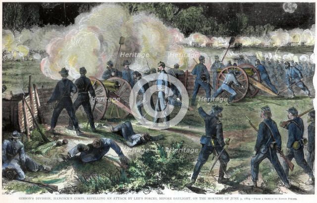 Battle of Cold Harbor, Virginia, American Civil War, 3 June 1864. Artist: Unknown