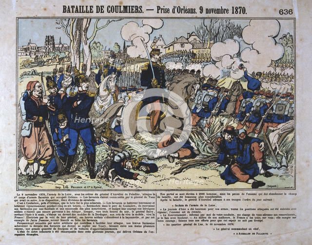 Battle of Coulmiers, Franco-Prussian War, 9th November 1870. Artist: Anon