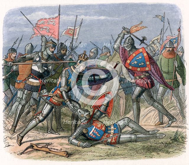 Battle of Crecy, France, August 1346 (1864). Creator: Unknown.