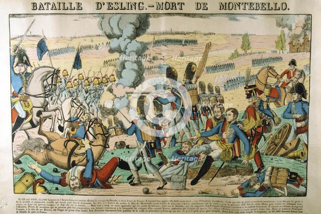 'Battle of Essling - Death of Montebello', 21 May 1809, (c1835). Artist: Francois Georgin