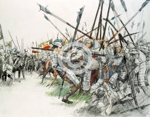 Battle of Flodden Field, 1513, (c1990-2010). Artist: Ivan Lapper.