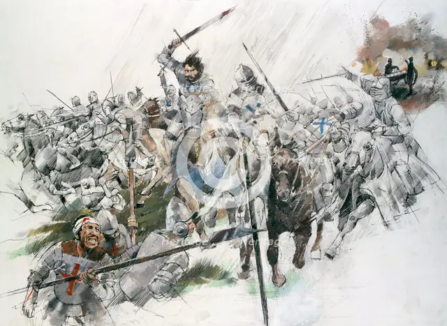 Battle of Flodden Field, 1513, (c1990-2010).  Artist: Ivan Lapper.