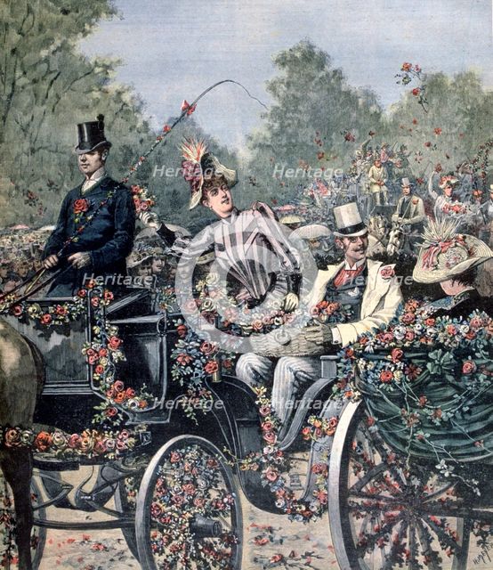 Battle of Flowers Parade, 1891. Artist: Henri Meyer