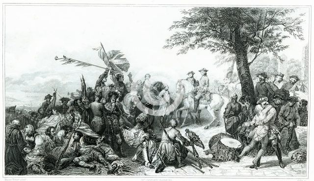 Battle of Fontenoy (Belgium) as part of the War of Austrian Succession; French victory against th…