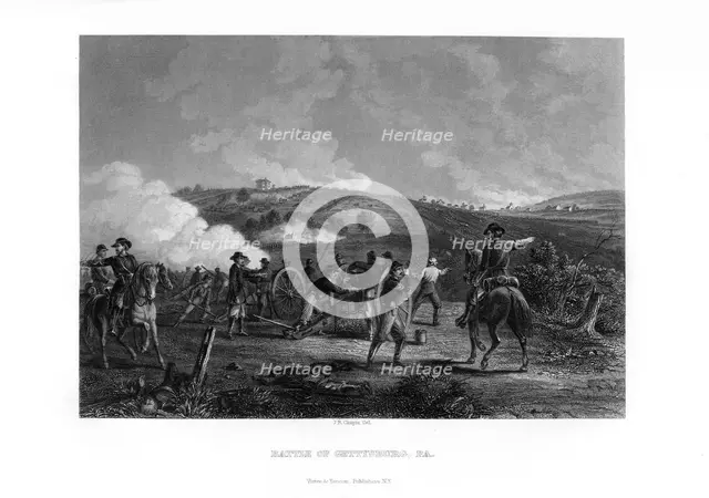 Battle of Gettysburg, Pennsylvania, 1st July to 3rd July 1863 (1862-1867).Artist: John R Chapin