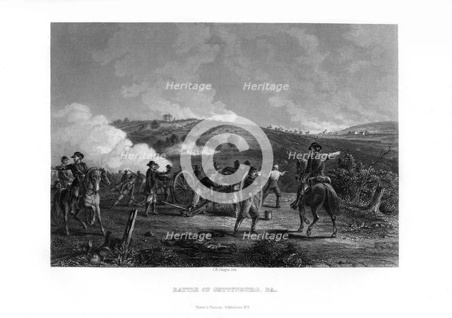 Battle of Gettysburg, Pennsylvania, 1st July to 3rd July 1863 (1862-1867).Artist: John R Chapin