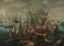 Battle of Gibraltar in 1607, c.1621. Creator: Cornelis Claesz van Wieringen