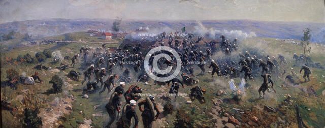 Battle of Gorni Dubnik on 24 October 1877, 1914. Artist: Grekov, Mitrofan Borisovich (1882-1934)