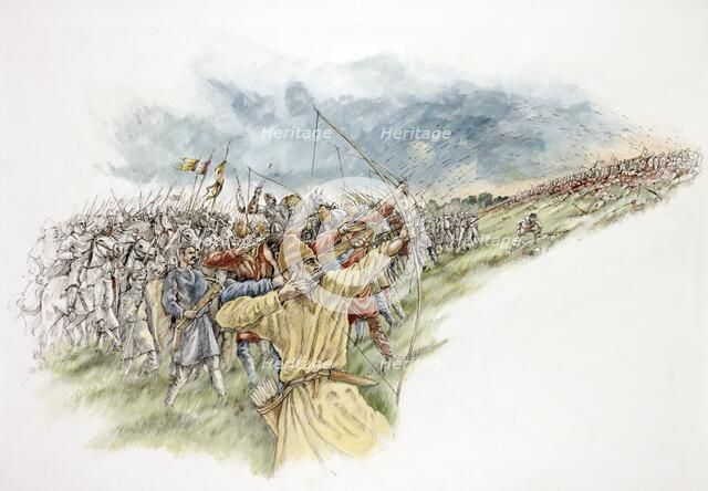 Battle of Hastings, 1066, (c1990-2010). Artist: Peter Dunn.