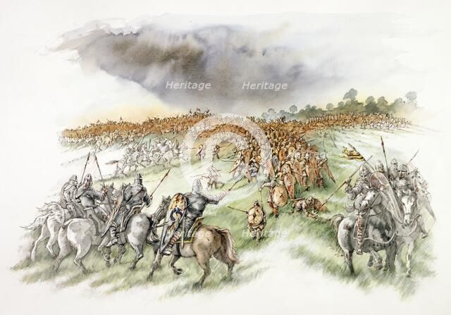 Battle of Hastings, 1066 (c1990-2010). Artist: Peter Dunn.