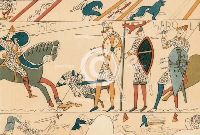 'Battle of Hastings & Death of Harold', (19th century?). Creator: Unknown.