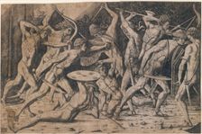 Battle of Hercules and the Giants, 15th century., 15th century. Creator: Anon