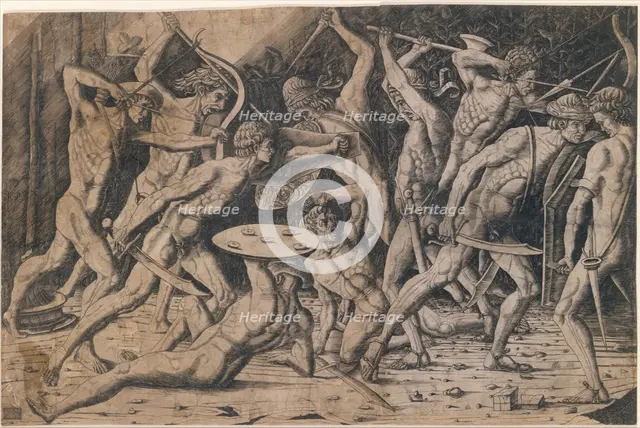 Battle of Hercules and the Giants, 15th century., 15th century. Creator: Anon.