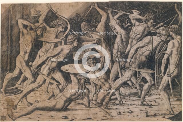 Battle of Hercules and the Giants, 15th century., 15th century. Creator: Anon.
