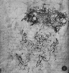 Battle of Horsemen and of Footsoldiers c1480 (1945). Artist: Leonardo da Vinci