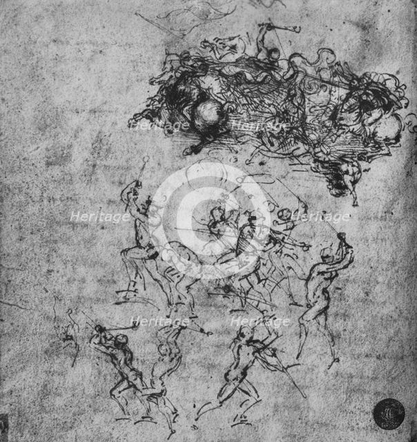 'Battle of Horsemen and of Footsoldiers', c1480 (1945). Artist: Leonardo da Vinci.