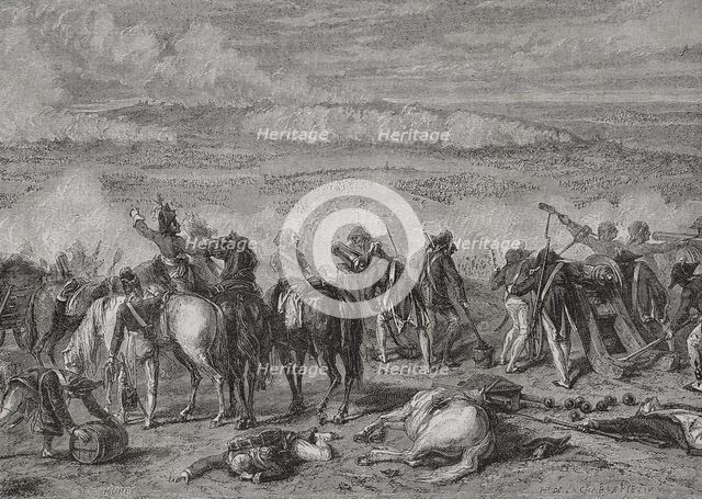 Battle of Jemappes (6 November 1792), French Revolutionary Wars, 1876. Creator: Alexandre Hurel.