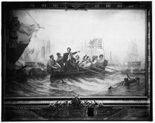 Battle of Lake Erie, by Powell, in the capitol at Washington, c1902. Creator: William Henry Powell