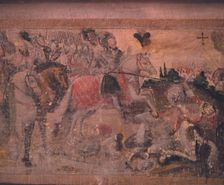 Battle of Las Navas de Tolosa (1212), mural Painting in the choir of Church of the the Royal Mona…