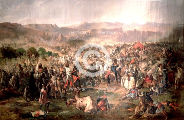 Battle of Las Navas de Tolosa (1212), oil Painting, 19th century.