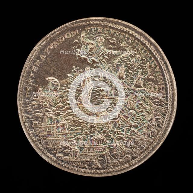 Battle of Lepanto [reverse], 1572. Creator: Gian Federigo Bonzagna.