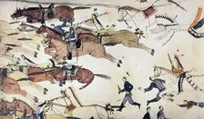 Battle of Little Bighorn, Montana, USA, 25-26 June 1876 (c1900). Artist: Amos Bad Heart Buffalo