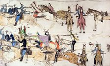Battle of Little Bighorn, Montana, USA, 25-26 June 1876 (c1900). Creator: Amos Bad Heart Buffalo